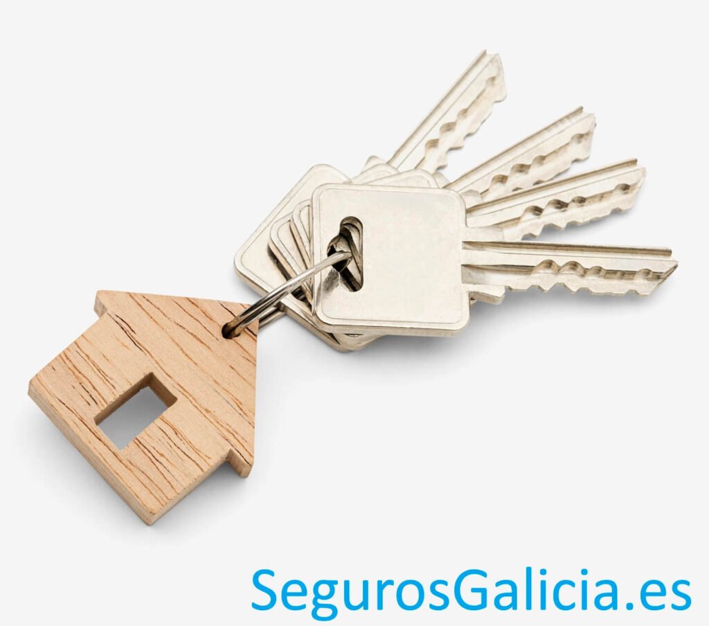 Llaves sobre un contrato ilustrando un seguro de impago de alquiler en Galicia